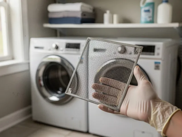 Pooler Dryer Vent Cleaning specialist performing detailed lint trap cleaning service in Pooler
