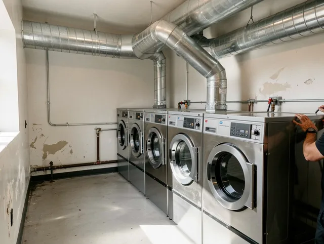 Pooler Dryer Vent Cleaning team performing large-scale commercial dryer vent cleaning in Pooler